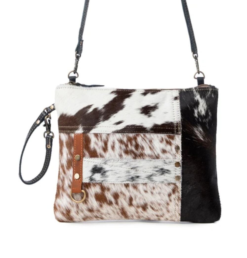 NWT Western Mini Mixed Pattern Tyler Ridge Hair-on Leather Bag